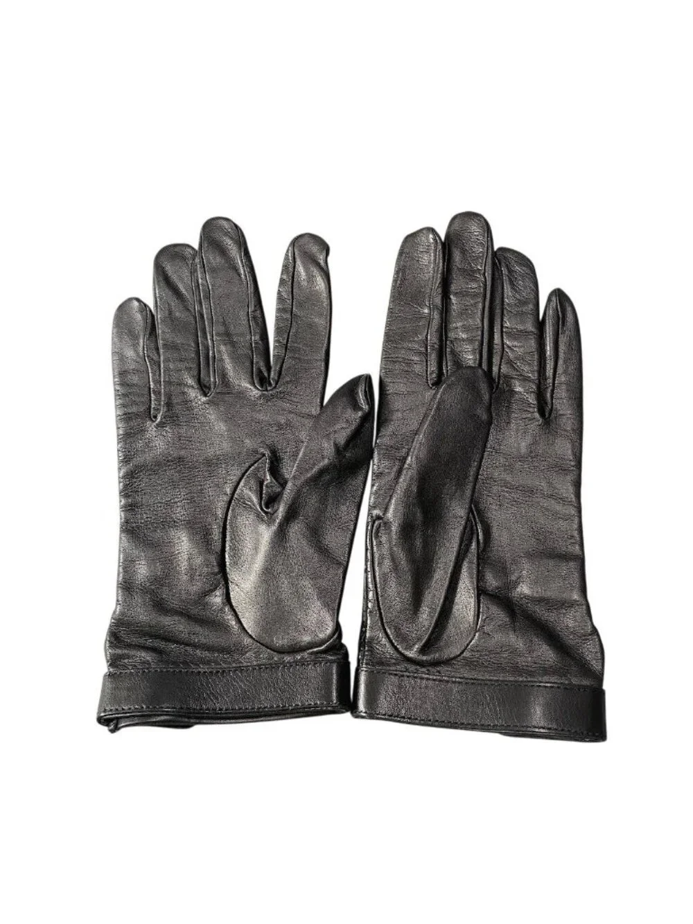 Chanel G1 Quilted Leather Gloves Turnlock CC Logo 8 Black Lambskin